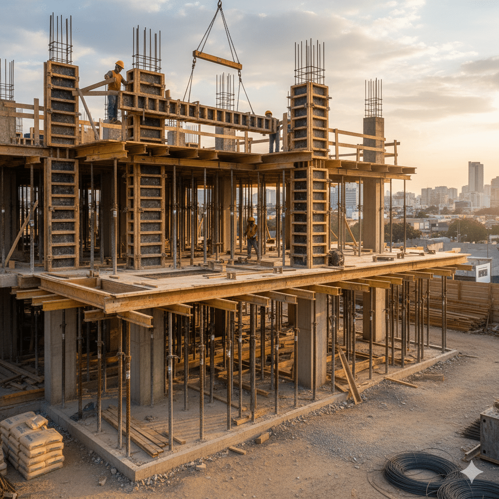 Encofrado en construcción: definición técnica, tipos, usos y criterios de selección